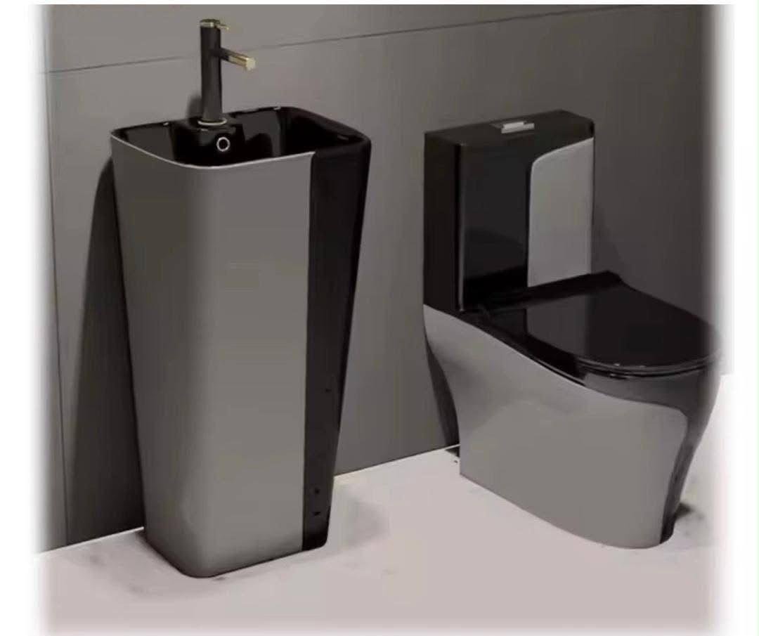 Vasque et WC noirs